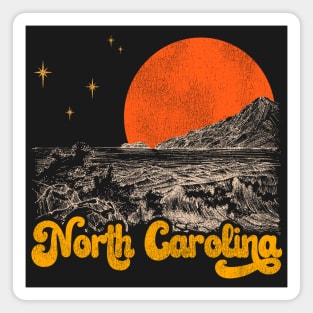Vintage State of North Carolina Mid Century Distressed Aesthetic Magnet